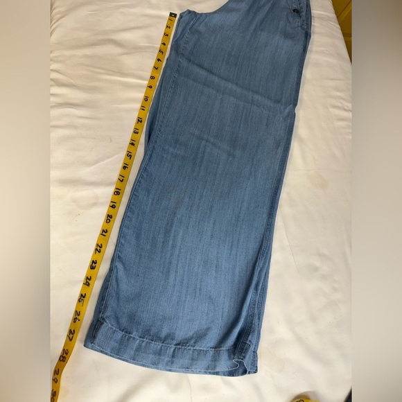 JOHN MARK Light Blue chambray smocked waist wide leg pants size S - Picture 11 of 11